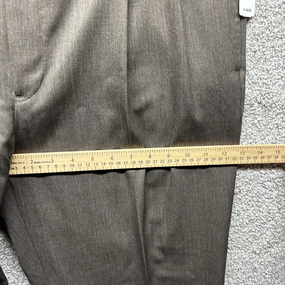 Brooks Brothers Madison Fit Brown 100% Wool Dress Pants Size 40x30 Pleated NWT